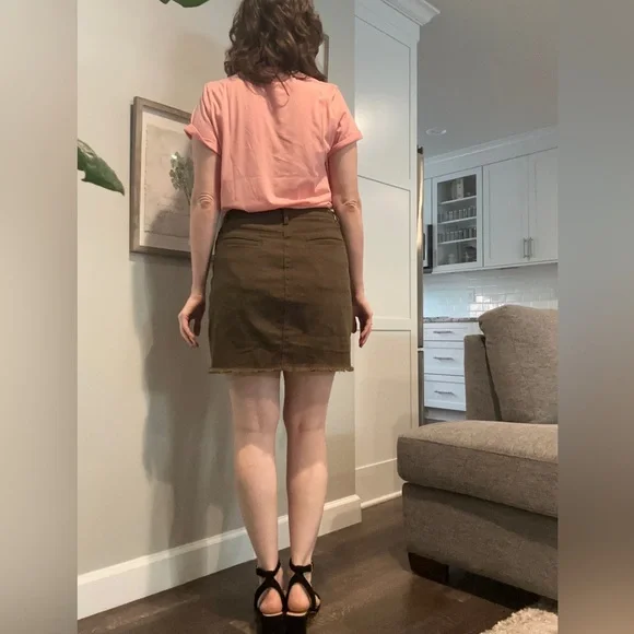a loves a Army Green Jean Skirt Size 30 - Picture 2 of 6